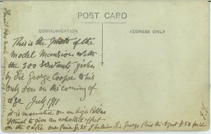 back of postcard