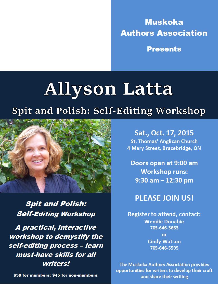 A poster for my editing workshop Spit and Polish