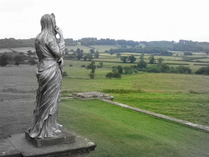 A photo of a female statue at a British estate